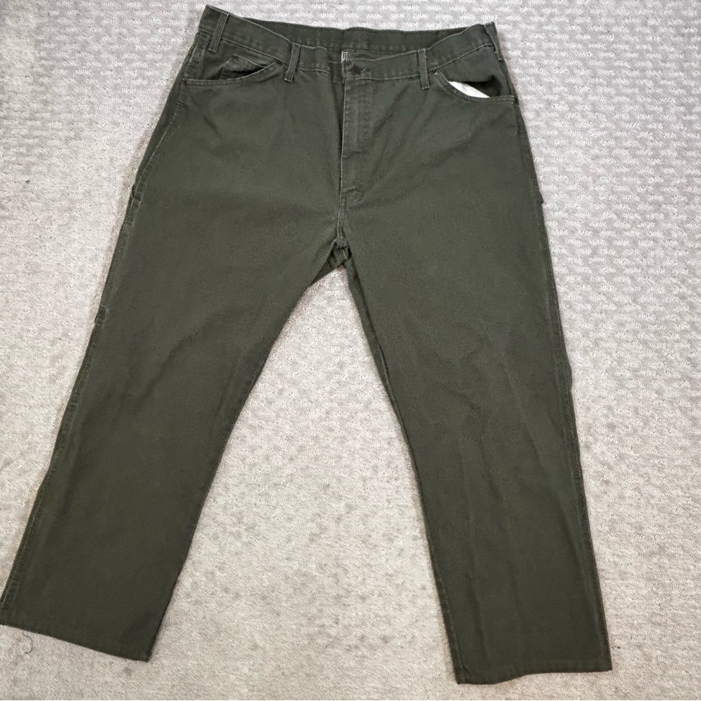 Dickies Carpenter Pants Olive Green Mens Sz 40 X 28.5  Canvas Work Pants